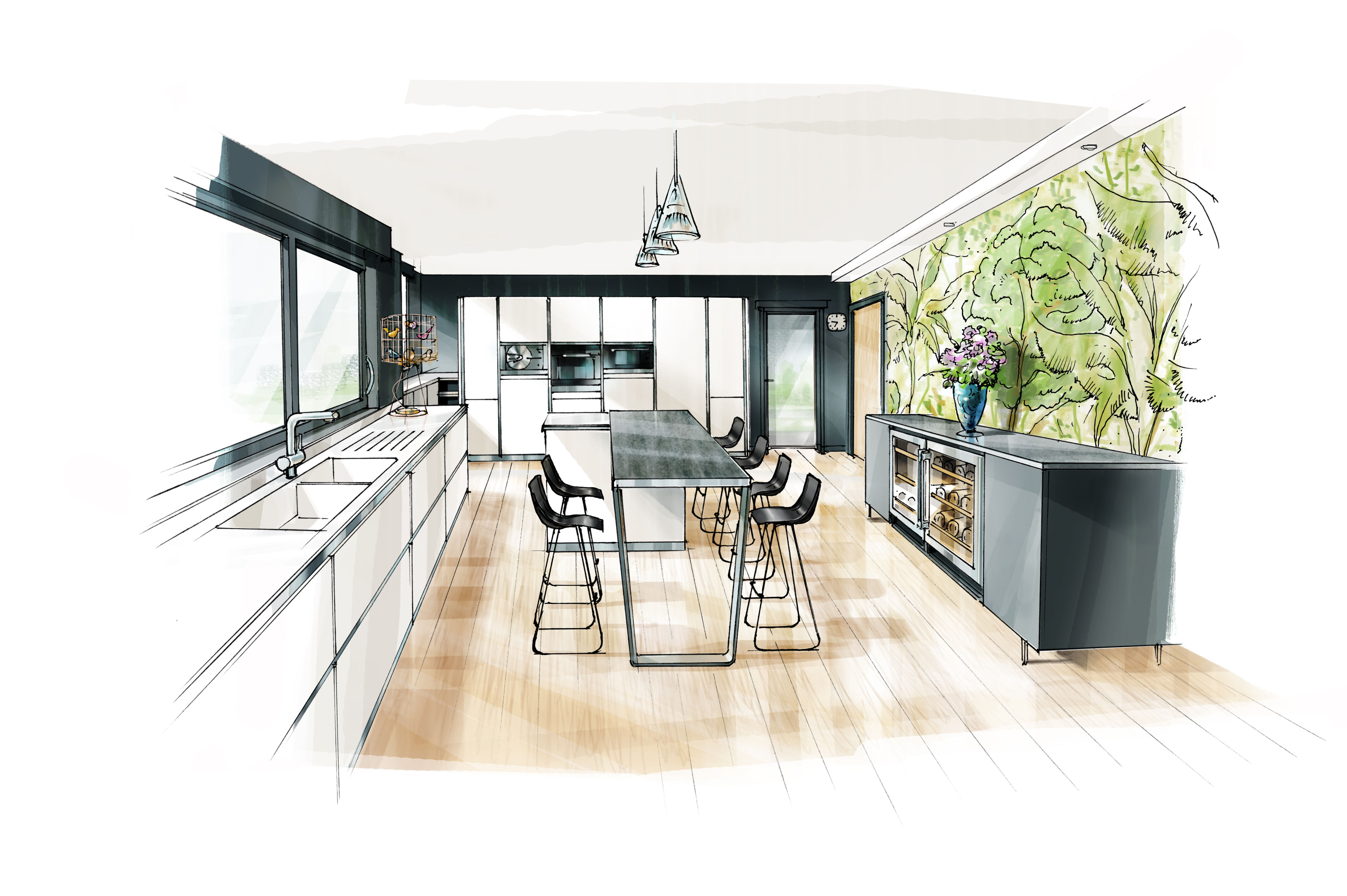 croquis-cuisine-maison-familiale-perene