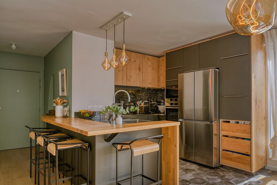 Petite-cuisine-chalet-bois-gris-vert-Perene-Suspension